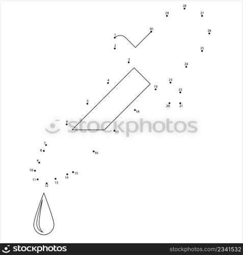 Eye Dropper Icon Connect The Dots, Pasteur Pipette Icon Vector Art Illustration, Puzzle Game Containing A Sequence Of Numbered Dots