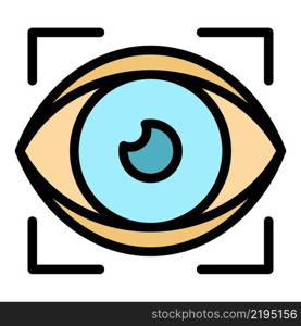 Eye examination icon. Outline eye examination vector icon color flat isolated. Eye examination icon color outline vector