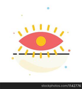 Eye, Eyes, Watch, Design Abstract Flat Color Icon Template