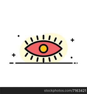 Eye, Eyes, Watch, Design Business Flat Line Filled Icon Vector Banner Template