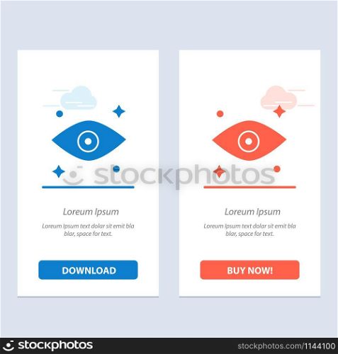 Eye, Eyes, Watching Blue and Red Download and Buy Now web Widget Card Template
