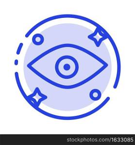 Eye, Eyes, Watching Blue Dotted Line Line Icon