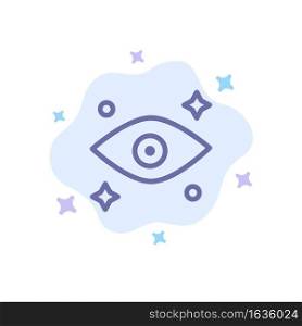 Eye, Eyes, Watching Blue Icon on Abstract Cloud Background