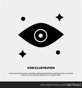 Eye, Eyes, Watching solid Glyph Icon vector