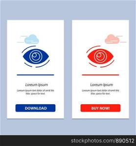 Eye, Find, Look, Looking, Search, See, View Blue and Red Download and Buy Now web Widget Card Template