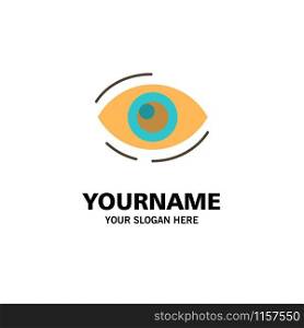 Eye, Find, Look, Looking, Search, See, View Business Logo Template. Flat Color