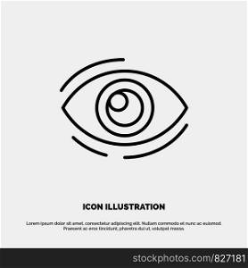 Eye, Find, Look, Looking, Search, See, View Line Icon Vector