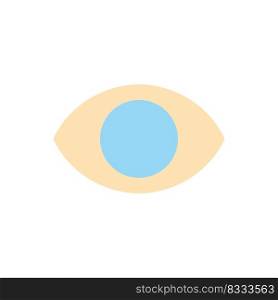 Eye flat color ui icon. Part of human body. Organ of perception. Visual system. Ophthalmology. Simple filled element for mobile app. Colorful solid pictogram. Vector isolated RGB illustration. Eye flat color ui icon