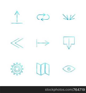 eye , gear , maps , arrows , directions , avatar , download , upload , apps , user interface , scale , reset message , up , down , left , right , icon, vector, design, flat, collection, style, creative, icons