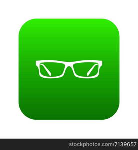 Eye glasses icon digital green for any design isolated on white vector illustration. Eye glasses icon digital green