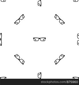 Eye glasses pattern repeat seamless in black color for any design. Vector geometric illustration. Eye glasses pattern seamless black