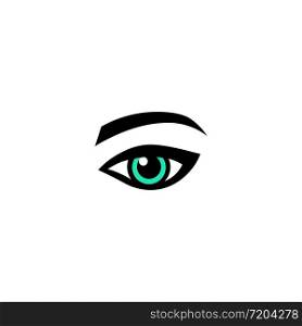 Eye green, vision icon or lady s eye in simple design on an isolated background. EPS 10 vector.. Eye green, vision icon or lady s eye in simple design on an isolated background. EPS 10 vector