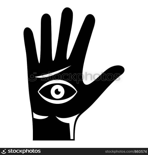 Eye hand icon. Simple illustration of eye hand vector icon for web design isolated on white background. Eye hand icon, simple style