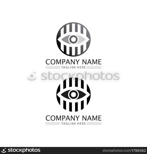 eye icon and vision design logo isolated sign symbol vector Intuition and spirituality