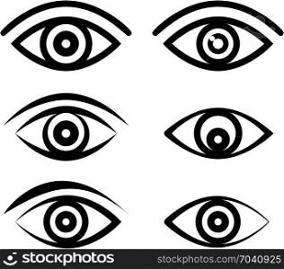 Eye Icon Collection Design Vector Art Illustration
