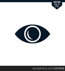 Eye icon collection in glyph style, solid color vector