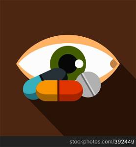 Eye icon. Flat illustration of eye vector icon for web. Eye icon, flat style