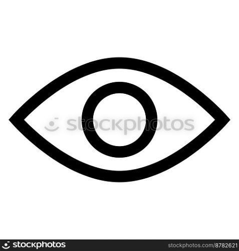 Eye icon line isolated on white background. Black flat thin icon on modern outline style. Linear symbol and editable stroke. Simple and pixel perfect stroke vector illustration.