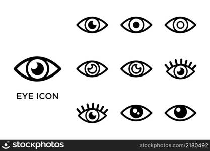 eye icon set vector design template in white background