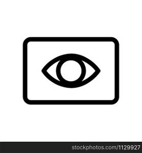 Eye icon vector. A thin line sign. Isolated contour symbol illustration. Eye icon vector. Isolated contour symbol illustration