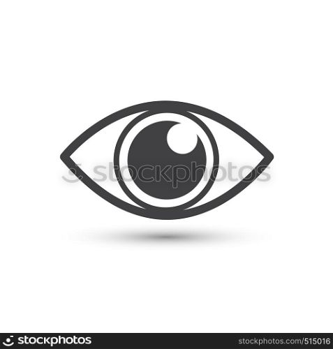 Eye icon vector symbol. Flat design style