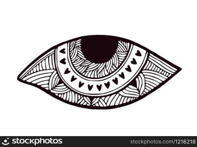 Eye illustration. Stylized tattoo art. Conceptual printing design. Eye illustration. Stylized tattoo art. Conceptual printing design.