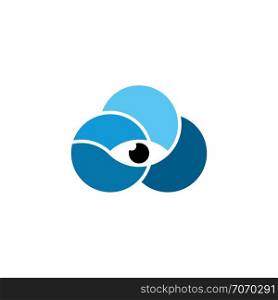 eye in cloud logo vector icon design element