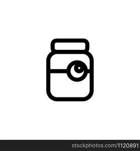 Eye in the bank icon vector. A thin line sign. Isolated contour symbol illustration. Eye in the bank icon vector. Isolated contour symbol illustration