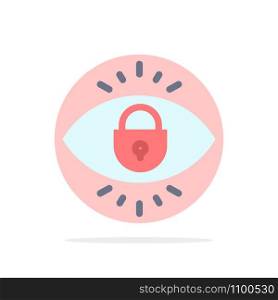 Eye, Internet, Security, Lock Abstract Circle Background Flat color Icon