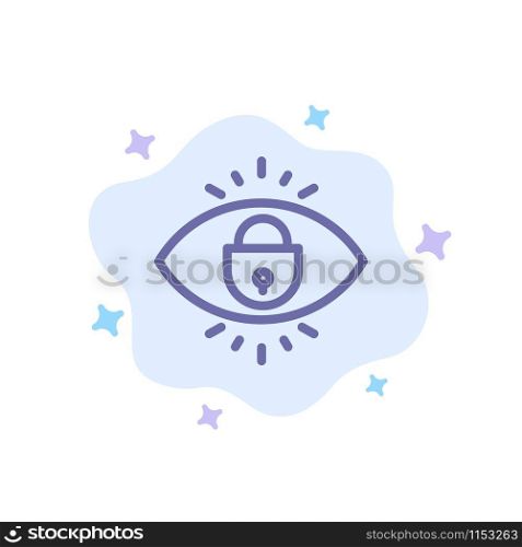 Eye, Internet, Security, Lock Blue Icon on Abstract Cloud Background