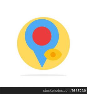 Eye, Location, Map, Pointer Abstract Circle Background Flat color Icon
