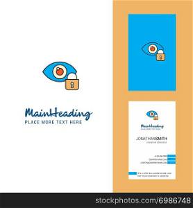 Eye locked Creative Logo and business card. vertical Design Vector