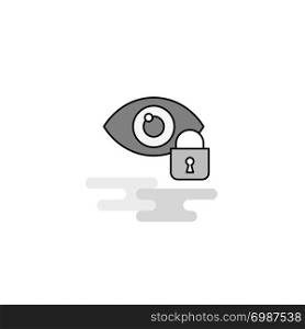 Eye locked Web Icon. Flat Line Filled Gray Icon Vector