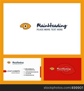 Eye Logo design with Tagline & Front and Back Busienss Card Template. Vector Creative Design