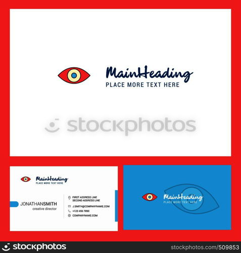 Eye Logo design with Tagline & Front and Back Busienss Card Template. Vector Creative Design