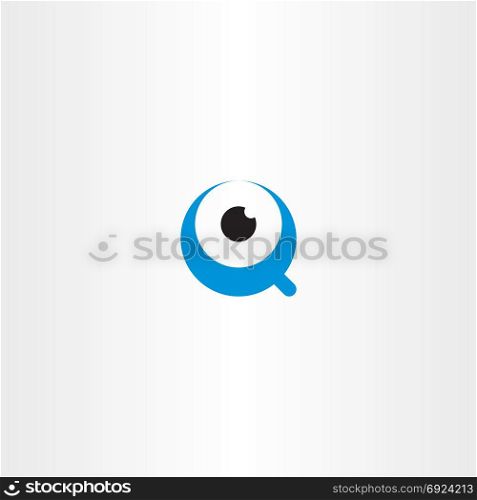 eye logo letter q vector icon symbol design