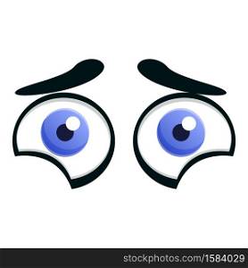 Eye look vision icon. Cartoon of eye look vision vector icon for web design isolated on white background. Eye look vision icon, cartoon style