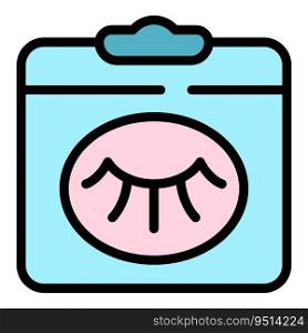 Eye mask pack icon outline vector. Skin woman. Facial care color flat. Eye mask pack icon vector flat