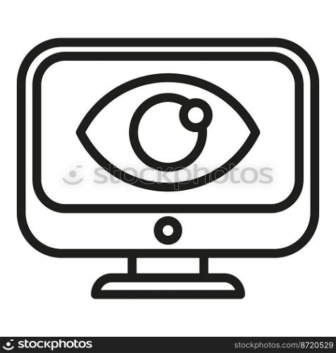 Eye monitor care icon outline vector. Test clinic. Eye vision. Eye monitor care icon outline vector. Test clinic