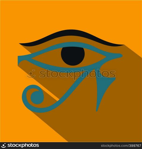 Eye of Horus icon. Flat illustration of eye of Horus vector icon for web isolated on yellow background. Eye of Horus icon, flat style