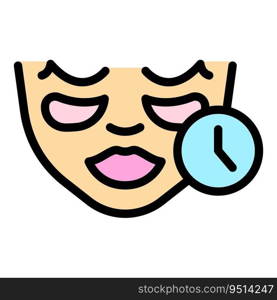 Eye patch time icon outline vector. Mask beauty. Cosmetic cream color flat. Eye patch time icon vector flat