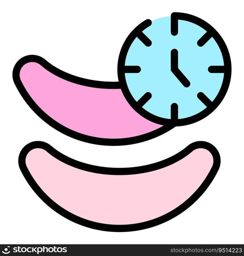 Eye patches time icon outline vector. Mask beauty. Cosmetic skin color flat. Eye patches time icon vector flat