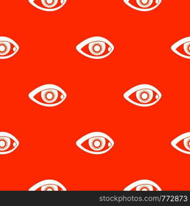 Eye pattern repeat seamless in orange color for any design. Vector geometric illustration. Eye pattern seamless