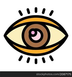 Eye perception icon. Outline eye perception vector icon color flat isolated. Eye perception icon color outline vector
