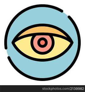 Eye privacy icon. Outline eye privacy vector icon color flat isolated. Eye privacy icon color outline vector