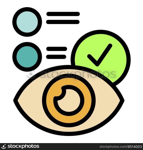 Eye review icon outline vector. Positive help. Client app color flat. Eye review icon vector flat