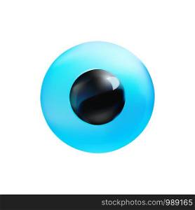 Eye's blue iris, realistic icon, ophthalmology object. Sight symbol. Vector illustration.