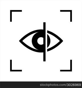 Eye Scan Icon, Retina Iris Scan Verification Vector Art Illustration. Eye Scan Icon, Retina Iris Scan Verification