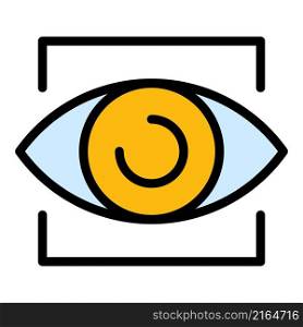 Eye scanner icon. Outline eye scanner vector icon color flat isolated. Eye scanner icon color outline vector