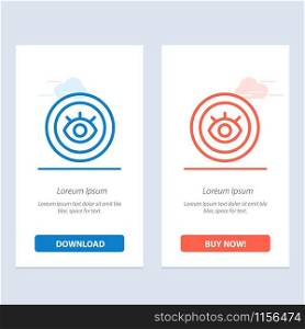 Eye, Service, Support, Technical Blue and Red Download and Buy Now web Widget Card Template